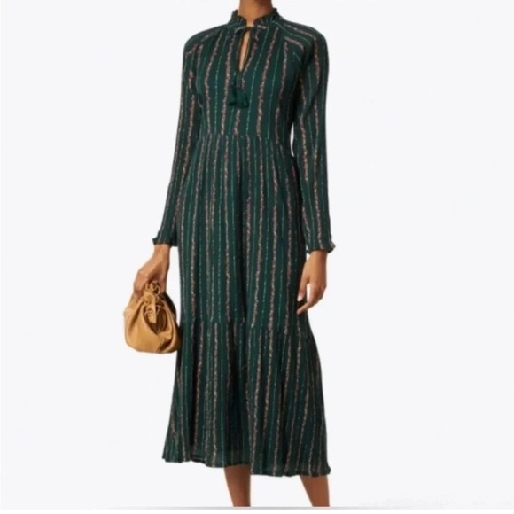 Roller Rabbit Garnet Mateaus Dark Green Stripe Cotton Dress - Picture 2 of 11